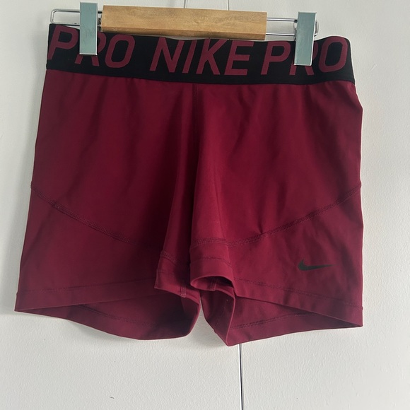 Nike Women's Athletic Shorts in Dark Red - Picture 3 of 3